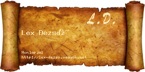 Lex Dezső névjegykártya