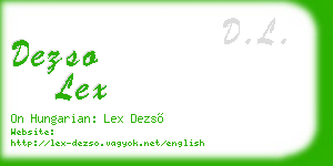 dezso lex business card