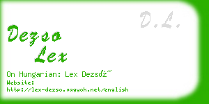 dezso lex business card